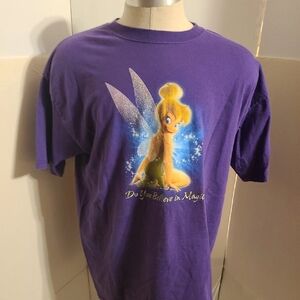 TINKERBELL XL SHIRT PETER PAN DO YOU BELIEVE IN MAGIC DISNEY STORE RARE PURPLE